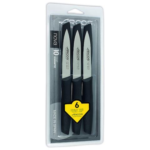 Serie Nova - Set Coltello per Sbucciare - Lama Acciaio Inossidabile Nitrum - Manico Polipropilene Colore Nero - Foto 1