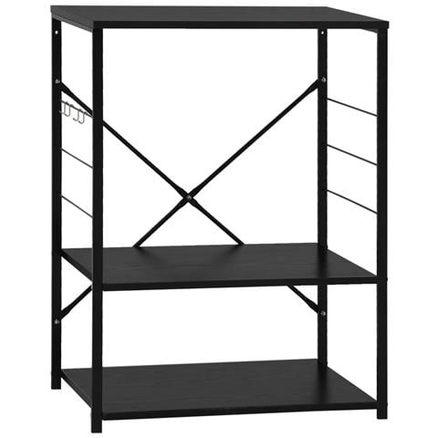 Mobile per Microonde Nero 60x39,6x79,5 cm Legno Multistrato - Foto 1