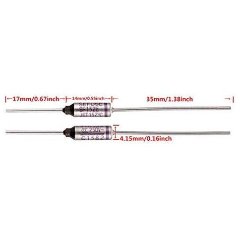 Sf152e Sefuse 10a 250v Termici Con Fusibile 157 Gradi Celsius Tagli Termici (confezione Da 10 Pezzi) - Foto 2