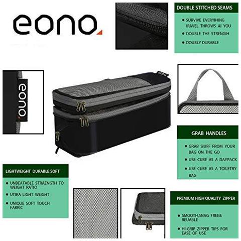 Da Amazon - Compressione Di Imballaggio Cubi Bagagli Di Corsa Organizzatore Set Viaggi Cubi Borse Extensible Organizzatore Per Valigia Di Corsa Organizzazione Nero 6 Set - Foto 2