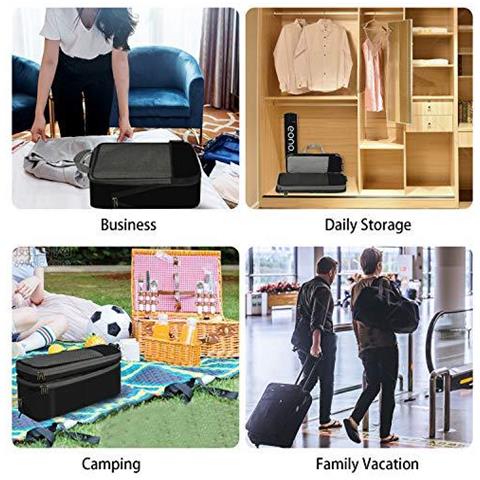 Da Amazon - Compressione Di Imballaggio Cubi Bagagli Di Corsa Organizzatore Set Viaggi Cubi Borse Extensible Organizzatore Per Valigia Di Corsa Organizzazione Nero 6 Set - Foto 4