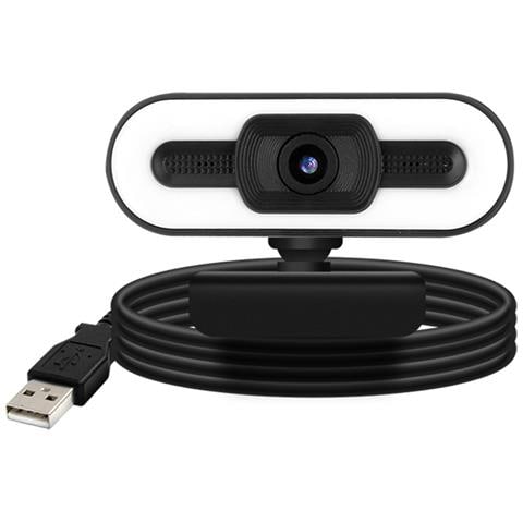 Webcam Usb 1080p Hd Grandangolo Con Luce Led E Microfono Nera - Foto 8