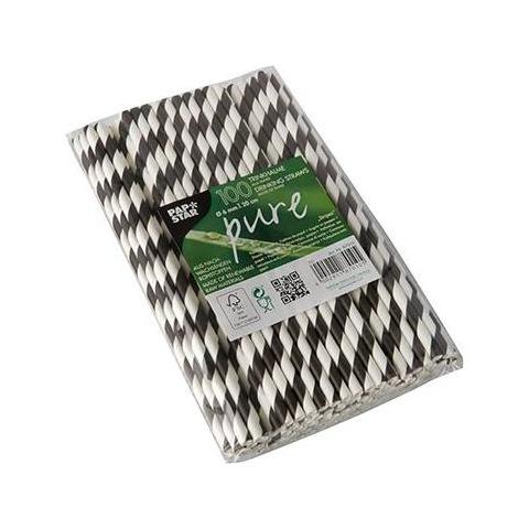 87010 Cannuccia Monouso 100 Pz Nero, Bianco - Foto 3
