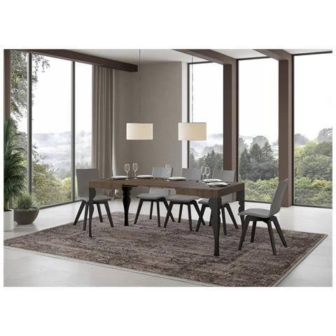 Tavolo Allungabile 80x120/204 Cm Paxon Telaio Antracite - Noce - Foto 5