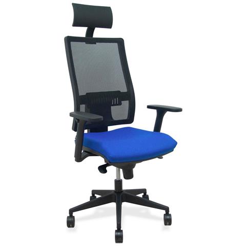 Sedia Ufficio Con Poggiatesta Horna B3dr65c Azzurro - Foto 1