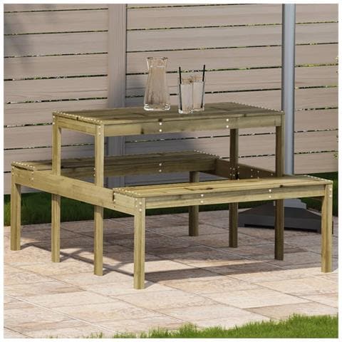 Tavolo Da Picnic 110x134x75 Cm In Legno Impregnato Di Pino - Foto 1