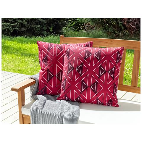 Set Di 2 Cuscini Da Esterno Fucsia 45 X 45 Cm Mezzano - Foto 1