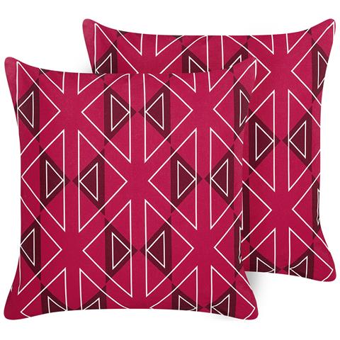 Set Di 2 Cuscini Da Esterno Fucsia 45 X 45 Cm Mezzano - Foto 7