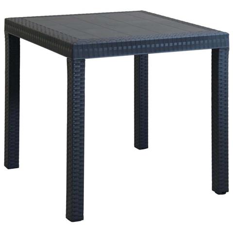 Tavolo Quadrato 80x80 Cm Da Esterno Giardino In Wicker Stampato Con Gambe Regolabili E Foro Centrale Per Ombrellone Nasa - Foto 1