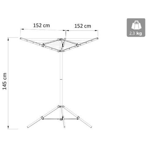 Stendibiancheria In Alluminio A 4 Bracci Con Sacca Per Il Trasporto Portata Max 25 Kg - Foto 4