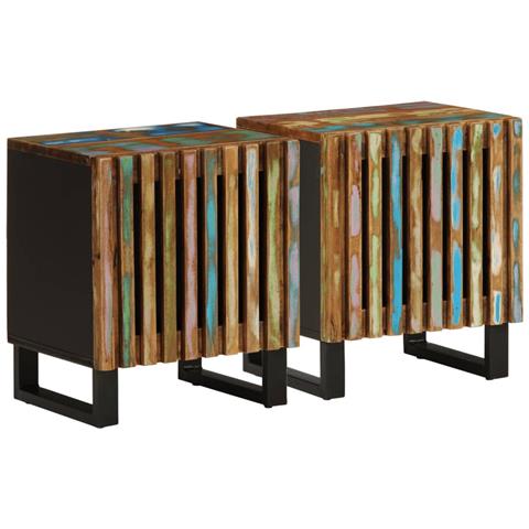 Comodini 2pz 40x34x46 Cm In Legno Massello Di Recupero - Foto 1