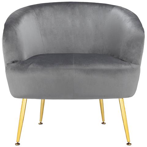 Paloma Sedia Accento In Velluto Grigio - Foto 2