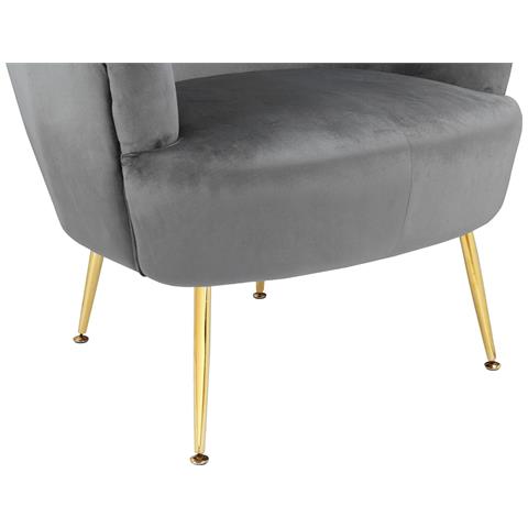 Paloma Sedia Accento In Velluto Grigio - Foto 6