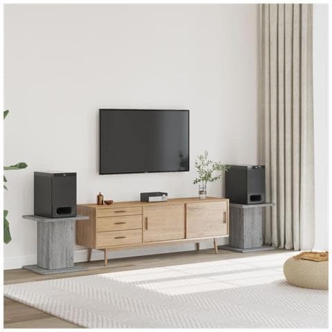 Supporti Altoparlanti 2 Pz Grigio Sonoma 30x30x40cm Multistrato - Foto 1