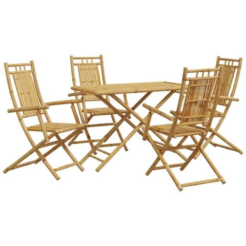 Set Da Pranzo Da Giardino 5 Pz In Bambù - Foto 2