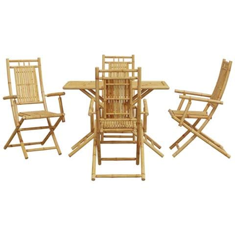 Set Da Pranzo Da Giardino 5 Pz In Bambù - Foto 3