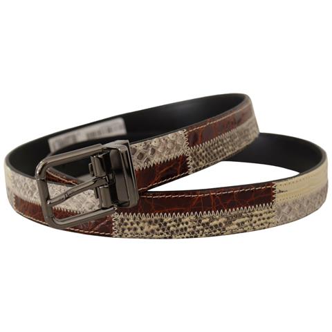 Cintura Metallo Patchwork Pelle Esotica Multicolore - 90 Cm / 36 In... - Foto 2