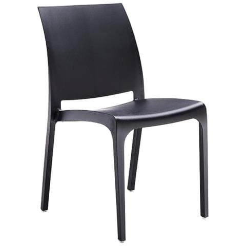 Sedia In Resina Impilabile Made In Italy Design Per Interno Esterno Sofia Nera 4 Pz - Foto 2