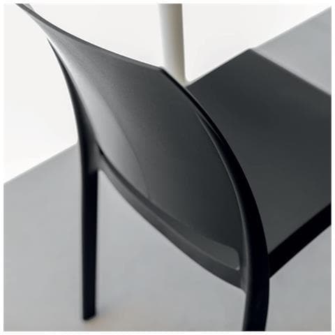 Sedia In Resina Impilabile Made In Italy Design Per Interno Esterno Sofia Nera 4 Pz - Foto 4