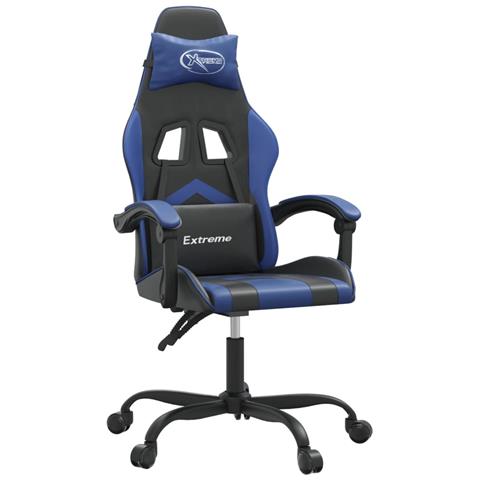 Sedia da Gaming Nera e Blu in Similpelle - Foto 1