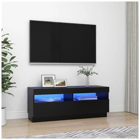 Mobile Porta TV con Luci LED Nero 100x35x40 cm - Foto 2