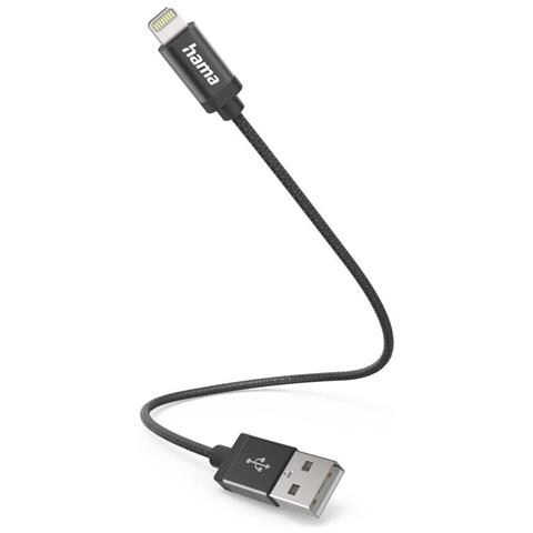 00201578 Cavo Lightning 0,2 M Nero (Charging /data Usb-a To Lightning Cable, 480mbps, Nylon, 0.2 Metre, Black) - Foto 1