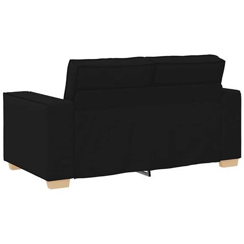 Set di Divani 2 pz con Cuscini Nero in Tessuto - Foto 2