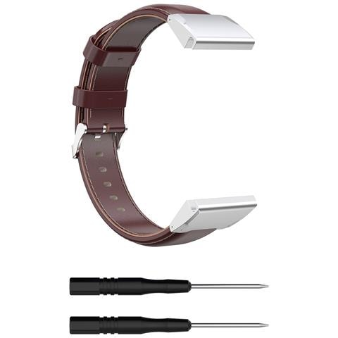 Cinturino Per Orologio In Vera Pelle (fenix6/5/945/marq) Brown 26 Mm - Foto 2