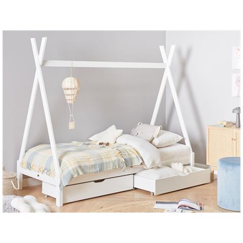 Set Di 2 Cassetti Contenitori Per Letto Legno Di Pino Cronat Bianco - Foto 1