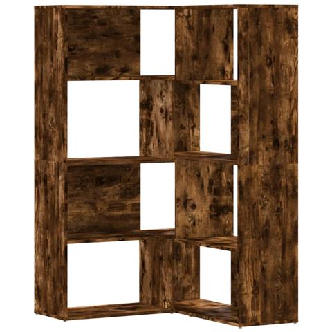 Libreria Angolare 4 Ripiani Rovere Fumo 85x85x140 Cm Truciolare - Foto 2