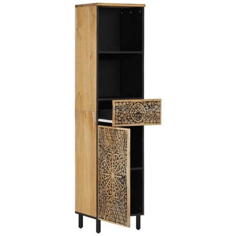 Mobile Da Bagno 38x33x160 Cm In Legno Massello Di Mango - Foto 2