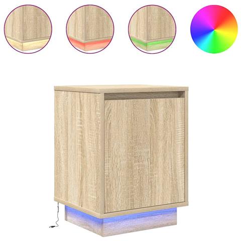 Comodino Con Luci Led Rovere Sonoma 38x34x50 Cm - Foto 2
