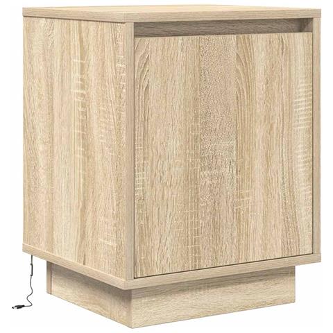 Comodino Con Luci Led Rovere Sonoma 38x34x50 Cm - Foto 3