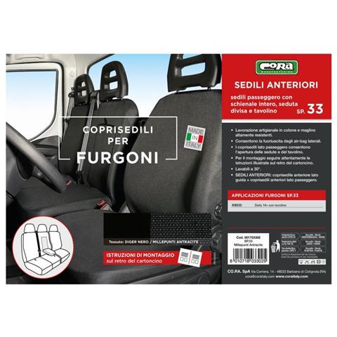Coprisedili Per Furgoni Tg. Sp33 Tess. Misto Cotone Nero - Foto 3