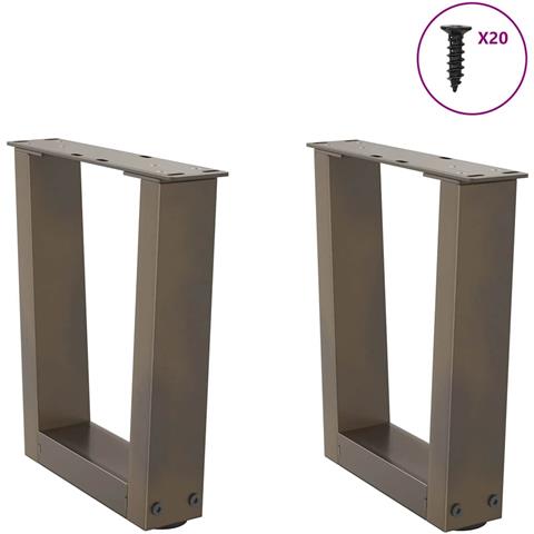 Gambe Per Tavolo Pranzo A V 2pz Naturale 40x(30-31,3)cm Acciaio - Foto 3