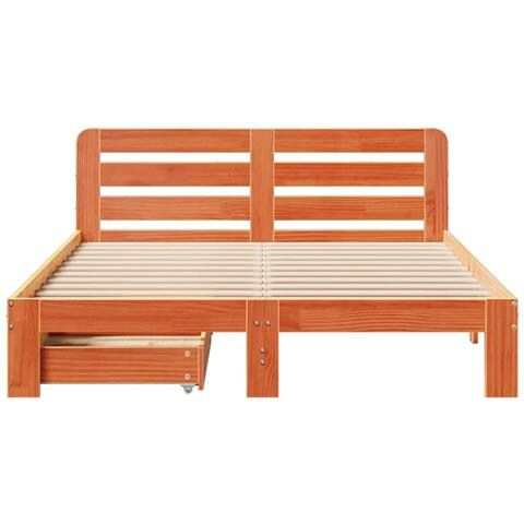 Letto senza Materasso Marrone Cera 120x190 cm in Legno di Pino - Foto 2