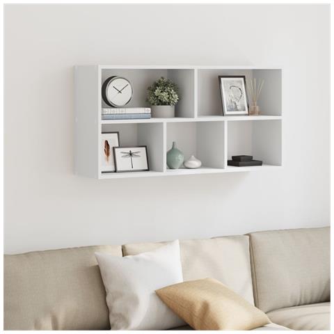 Scaffale A Parete Bianco 100x25x50 Cm In Legno Multistrato - Foto 3