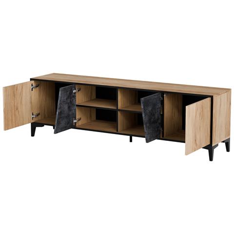 4D Armadio RTV OVO 180x38xH53 rovere /cemento - Foto 2
