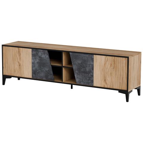 4D Armadio RTV OVO 180x38xH53 rovere /cemento - Foto 1