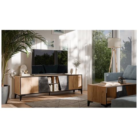 4D Armadio RTV OVO 180x38xH53 rovere /cemento - Foto 4