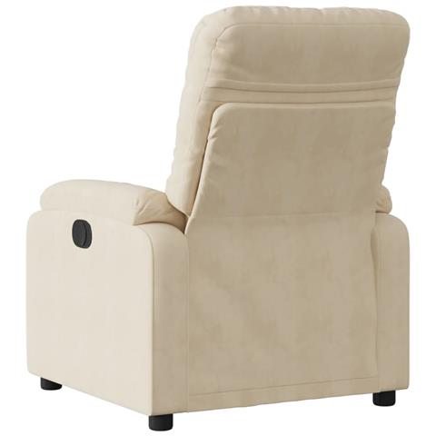 Lusso Casadino - Poltrona Reclinabile Crema In Tessuto Di Microfibra - Foto 2