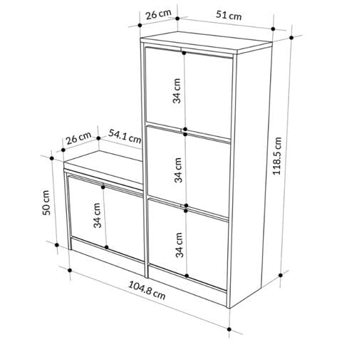 Vales Armadio Per Scarpe Con Sedile - 4 Scomparti Di Stoccaggio - Legno - Foto 2
