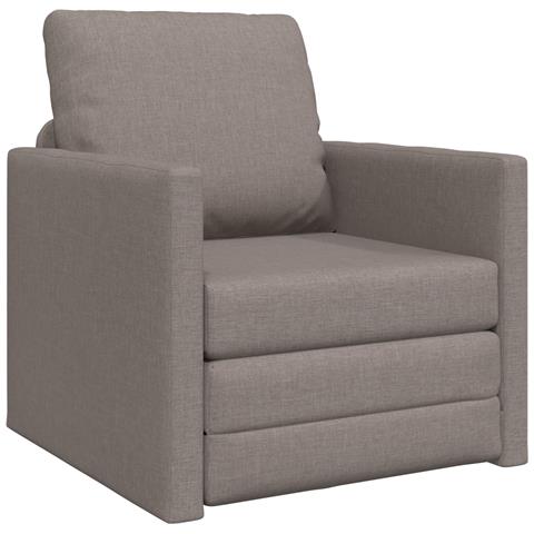 Divano Letto 2-in-1 Tortora 74x77x81 cm Tessuto - Foto 1