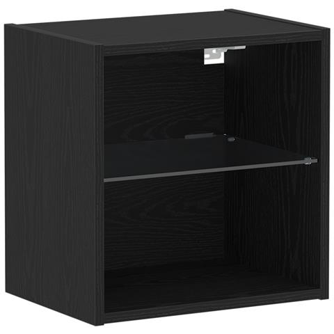 Mensola flottante Nero Rovere 40x28,5x40 cm Legno ingegnerizzato - Foto 1