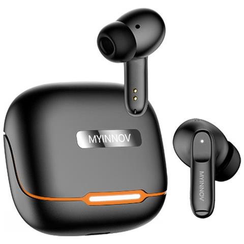Auricolari Bluetooth Neri E Arancioni Con Enc A Quattro Microfoni Per Sport E Chiamate Chiare Black+orange - Foto 1