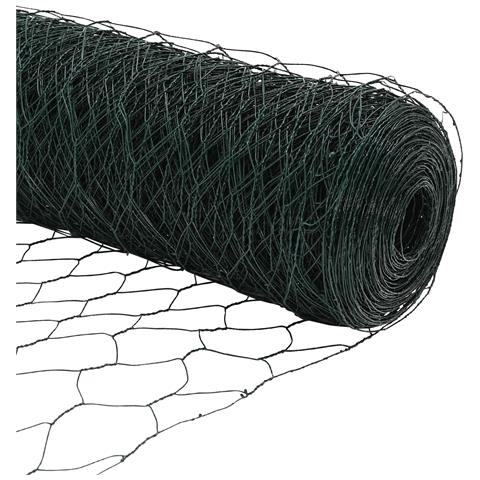 Recinzione esagonale  Verde 1.6x25 m Acciaio, Pali per recinzione  13 pz Verde Ø32 mm 210 cm Acciaio zincato - Foto 9