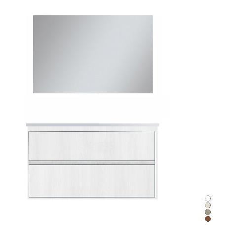 Composizione Mobile Bagno Sospeso Con Cassetti Cm 100 Mod. Elegance - Noce - Foto 1