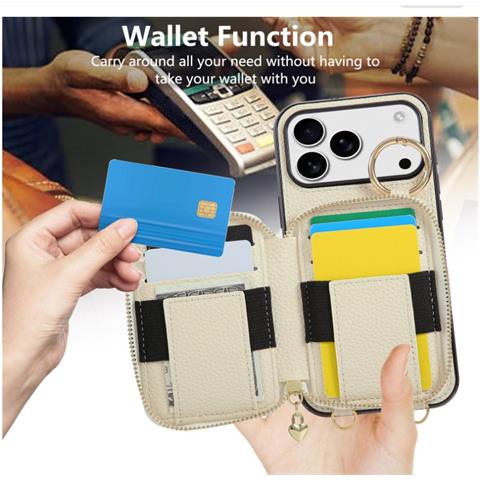 Elegante Custodia A Portafoglio In Pelle Pu Con Texture Litchi Compatibile Con Iphone 17 Pro Air Con Porta Carte E Cavalletto - Foto 6