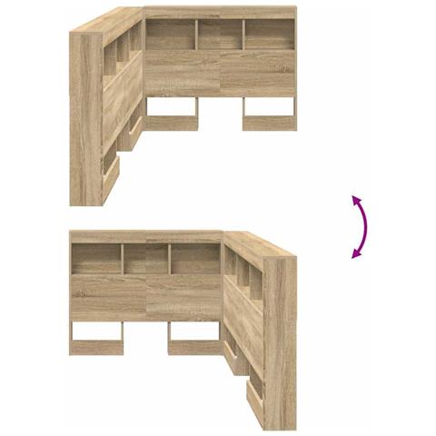 Testata contenitore rovere sonoma 90 cm Legno multistrato - Foto 9
