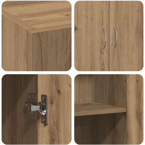 Armadio per Ufficio Rovere Artigianale 60x32x77,5 cm Legno Ingegnerizzato - Foto 9